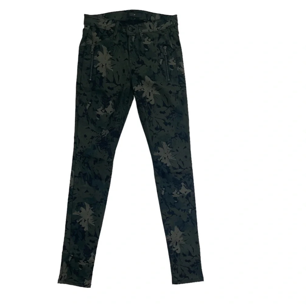New JOE’S JEANS Cruisin Zip Legging In Floral Green Camo Print Size 26